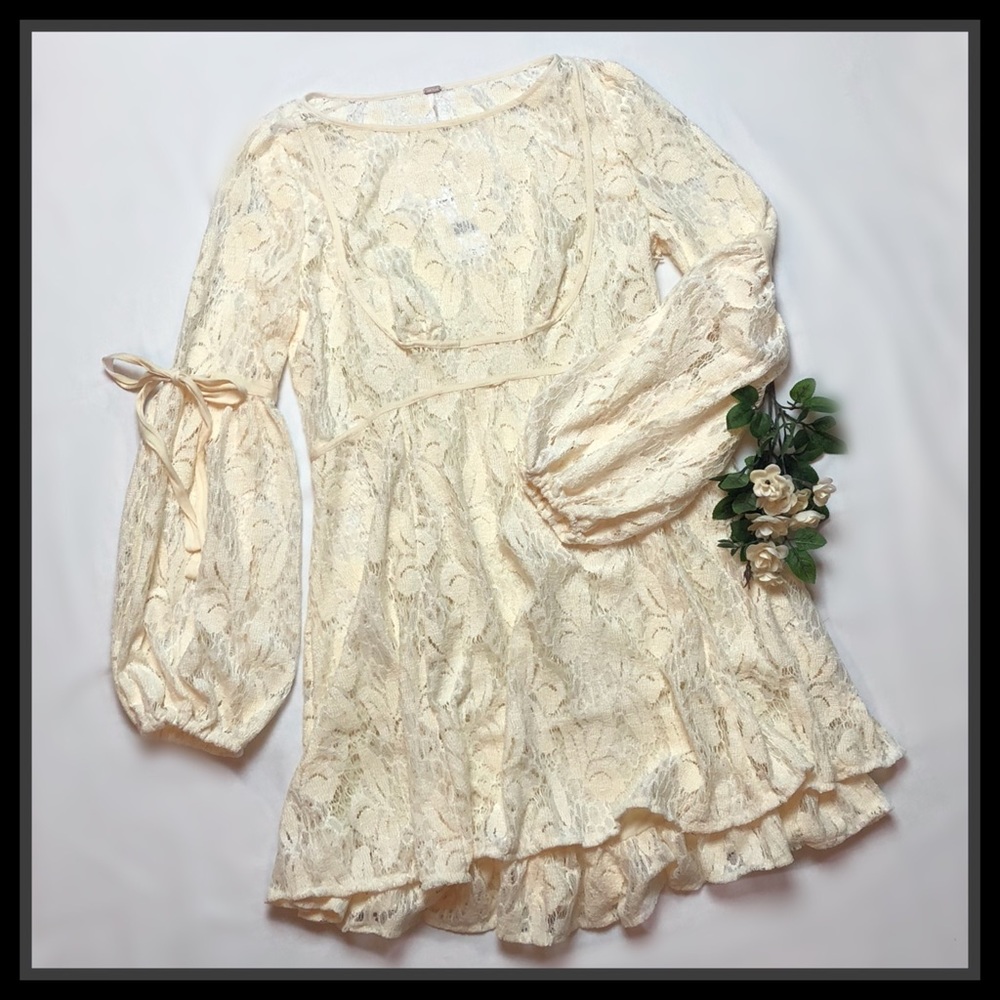Free People Ruby Mini Dress in Cream
